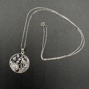 Elements Celestial Sterling Silver Pendant On Sterling Silver Cable Chain